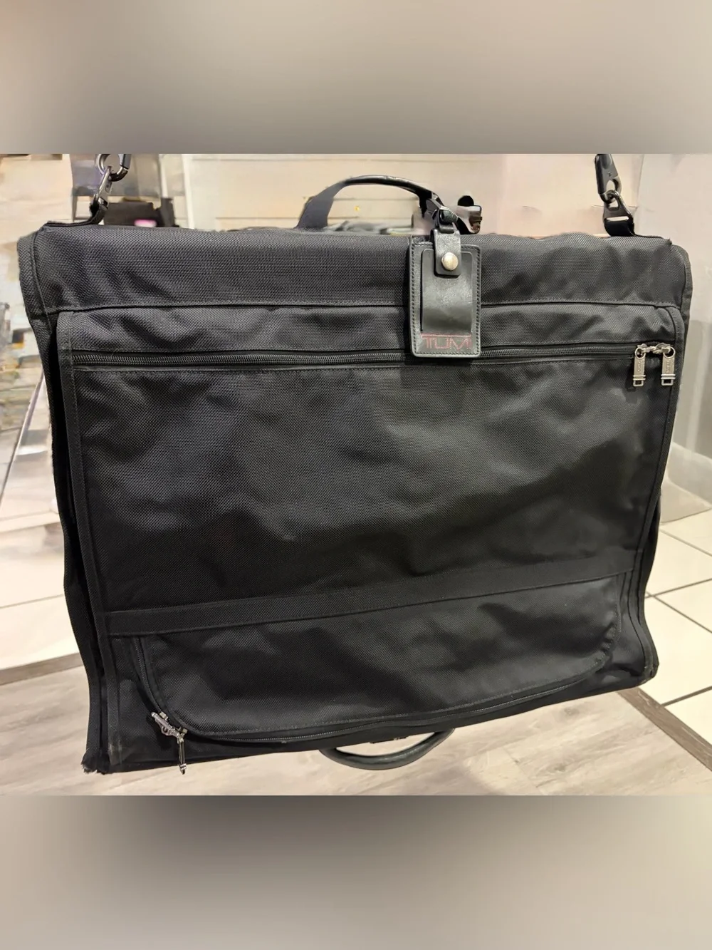 Tumi Black Travel Garment Bag with Multiple Exterior Pockets